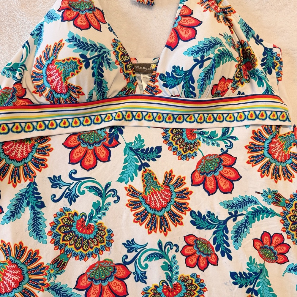Tommy Bahama Halter Dress Size Large Boho Floral Tropical Resort Summer Vibes - Picture 3 of 4
